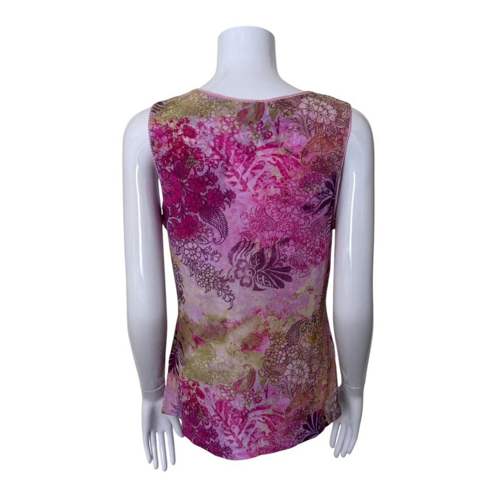 Y2K Micro Mesh Sleeveless Top Size Large Frutiger Metro Girlypop - Picture 4 of 8